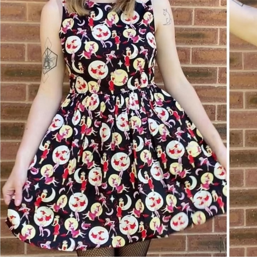Dangerfield Black Friday dress - witch devil woman vampire print Halloween dress
